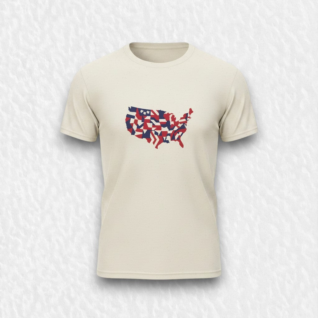 USA Map Flag Shirt | Patriotic American Graphic Tee