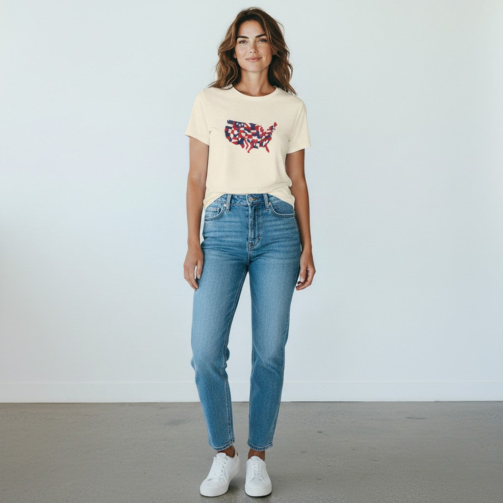 USA Map Flag Shirt | Patriotic American Graphic Tee