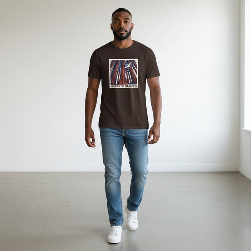 America the Beautiful Redwood Eagle Shirt | Patriotic Graphic Tee