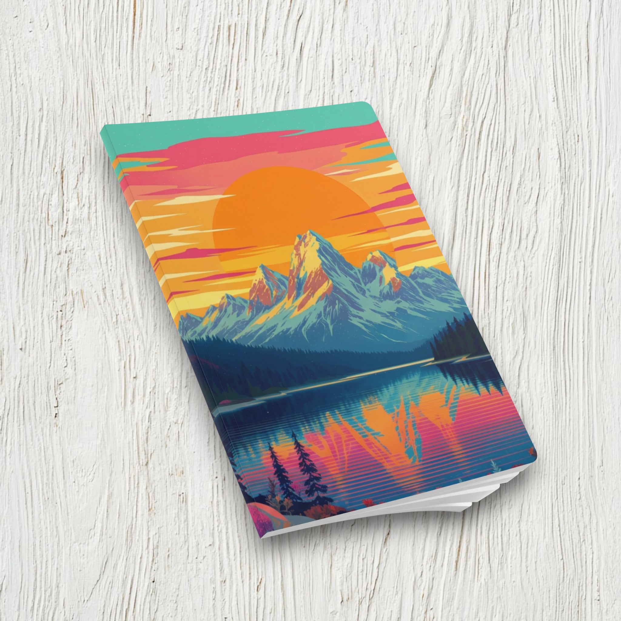 Sunset Mountain Lake Journal | Softcover Notebook with Scenic Cover
