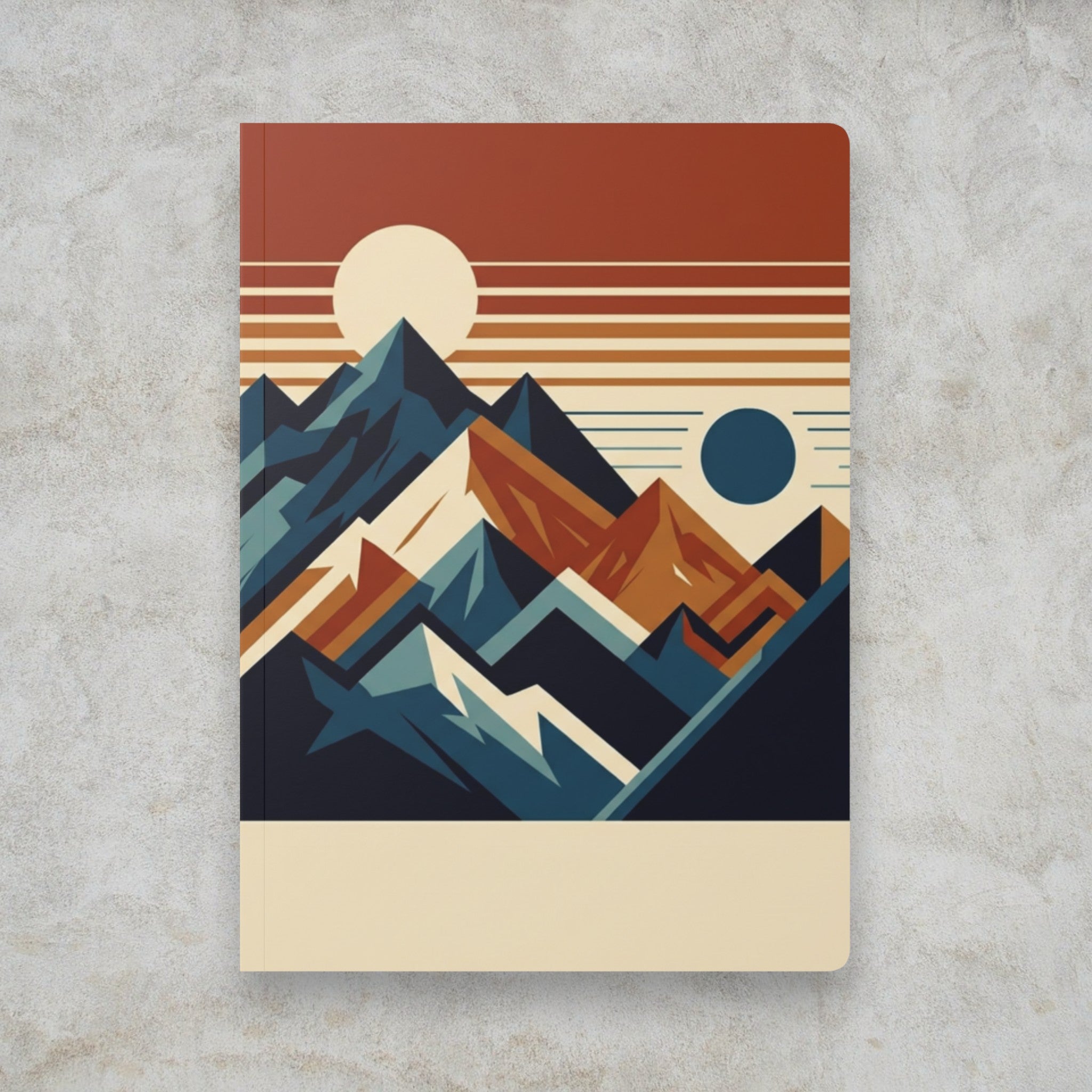 Retro Geometric Mountains journal | softcover notebook