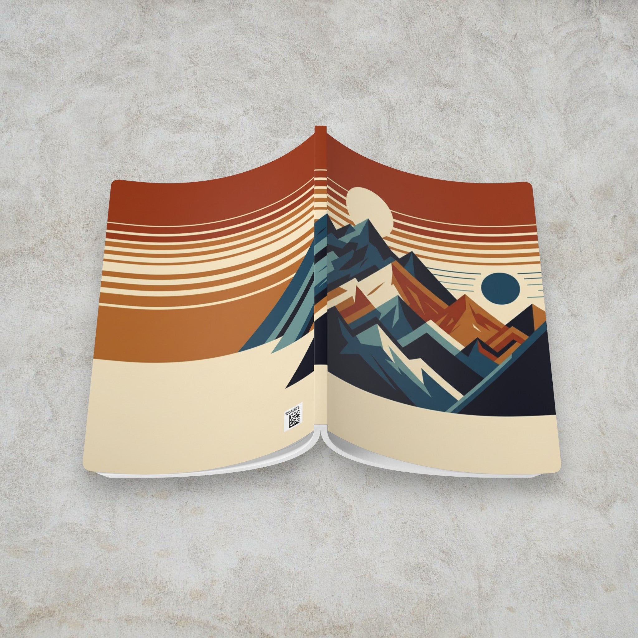 Retro Geometric Mountains journal | softcover notebook
