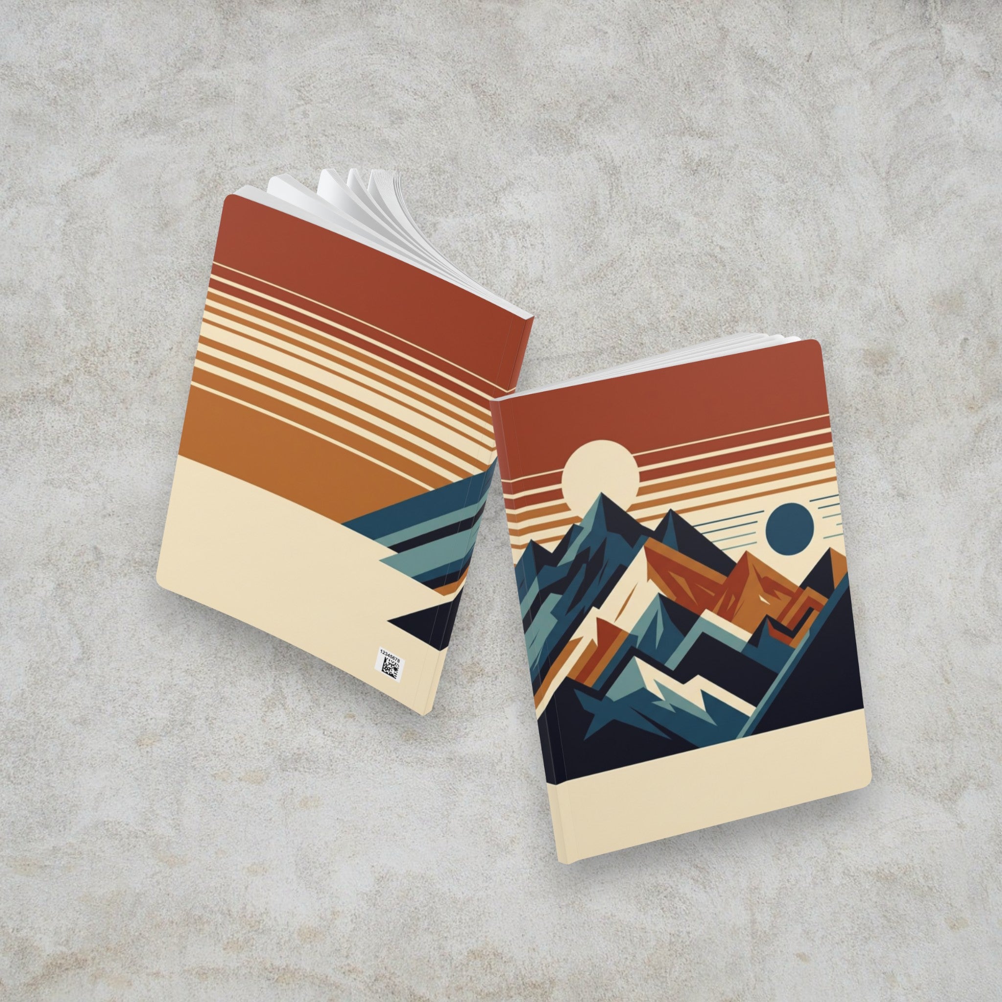Retro Geometric Mountains journal | softcover notebook
