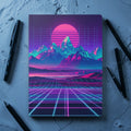 Retro Vaporwave Mountain Sunset Journal | Softcover Notebook