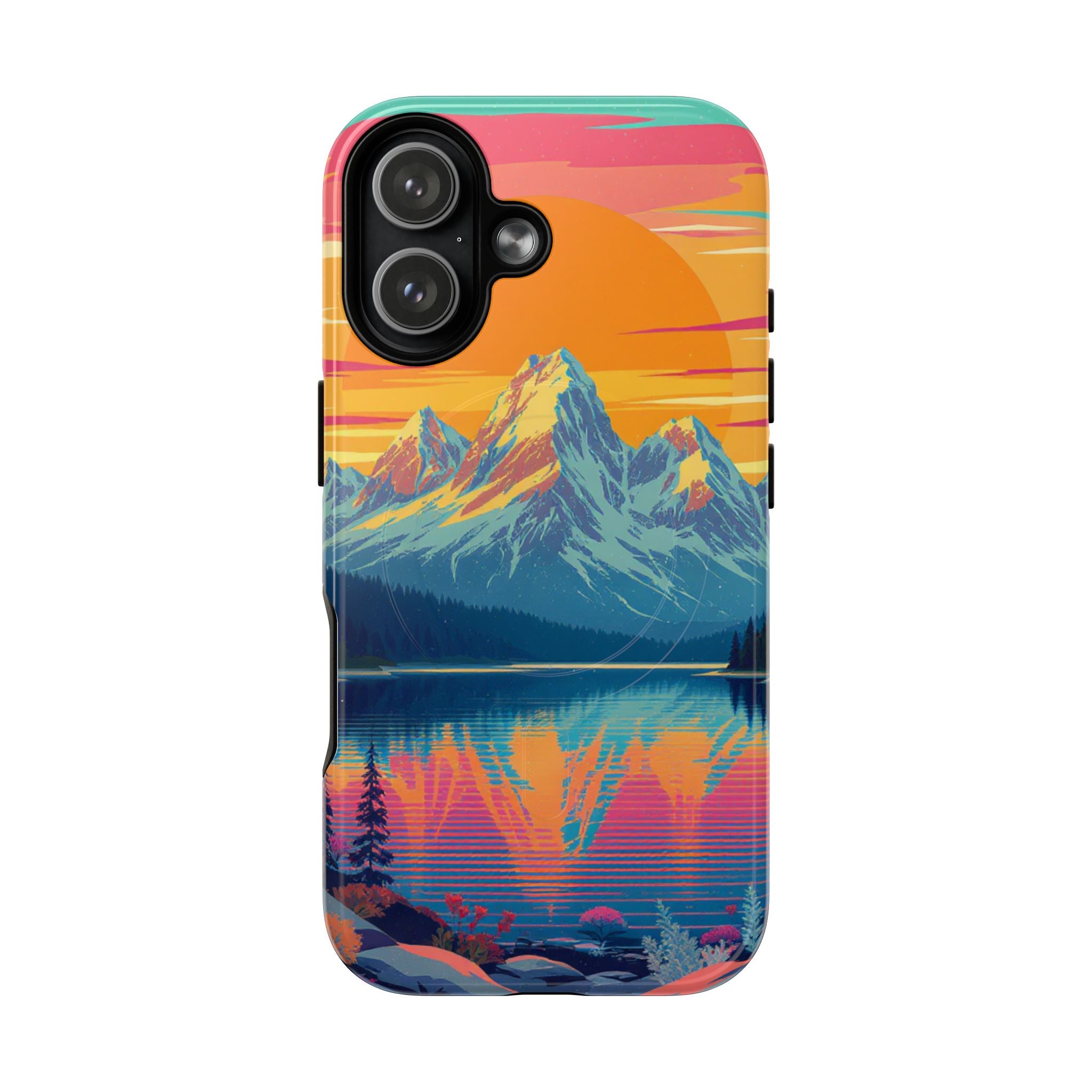 Sunset Mountain Lake phone case | Mountain landscape iPhone case