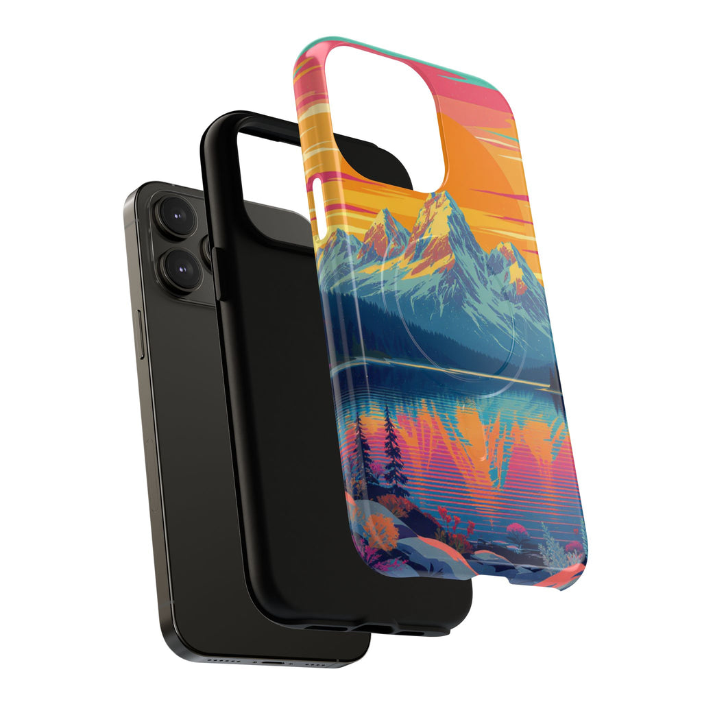 Sunset Mountain Lake phone case | Mountain landscape iPhone case