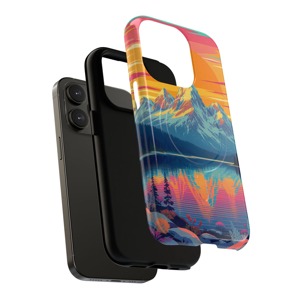 Sunset Mountain Lake phone case | Mountain landscape iPhone case