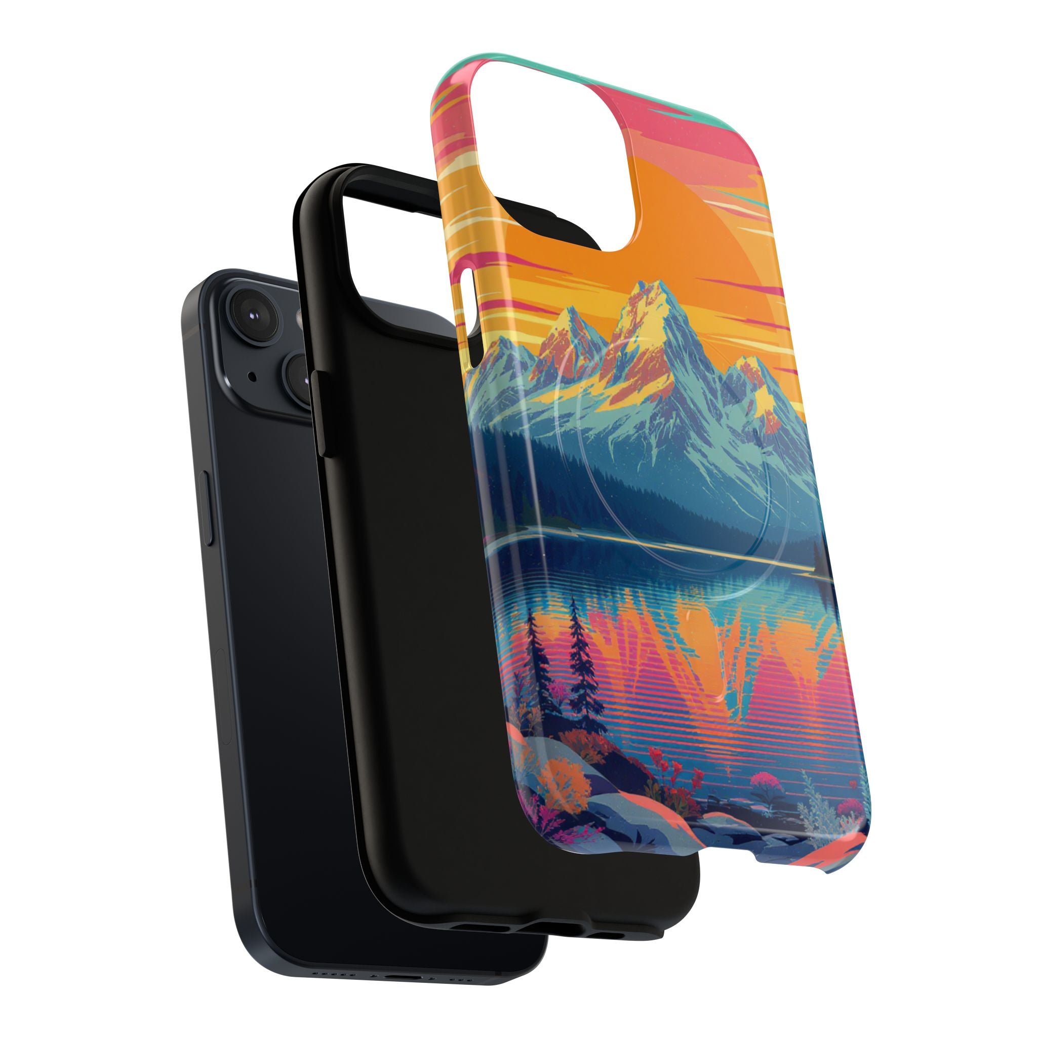 Sunset Mountain Lake phone case | Mountain landscape iPhone case