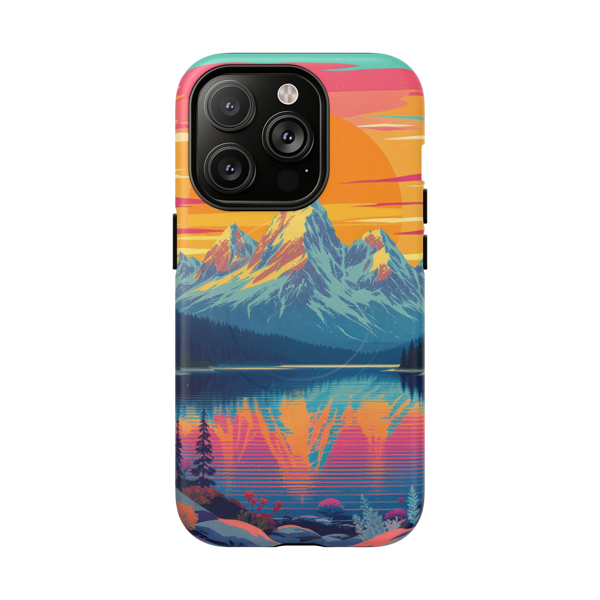 Sunset Mountain Lake phone case | Mountain landscape iPhone case