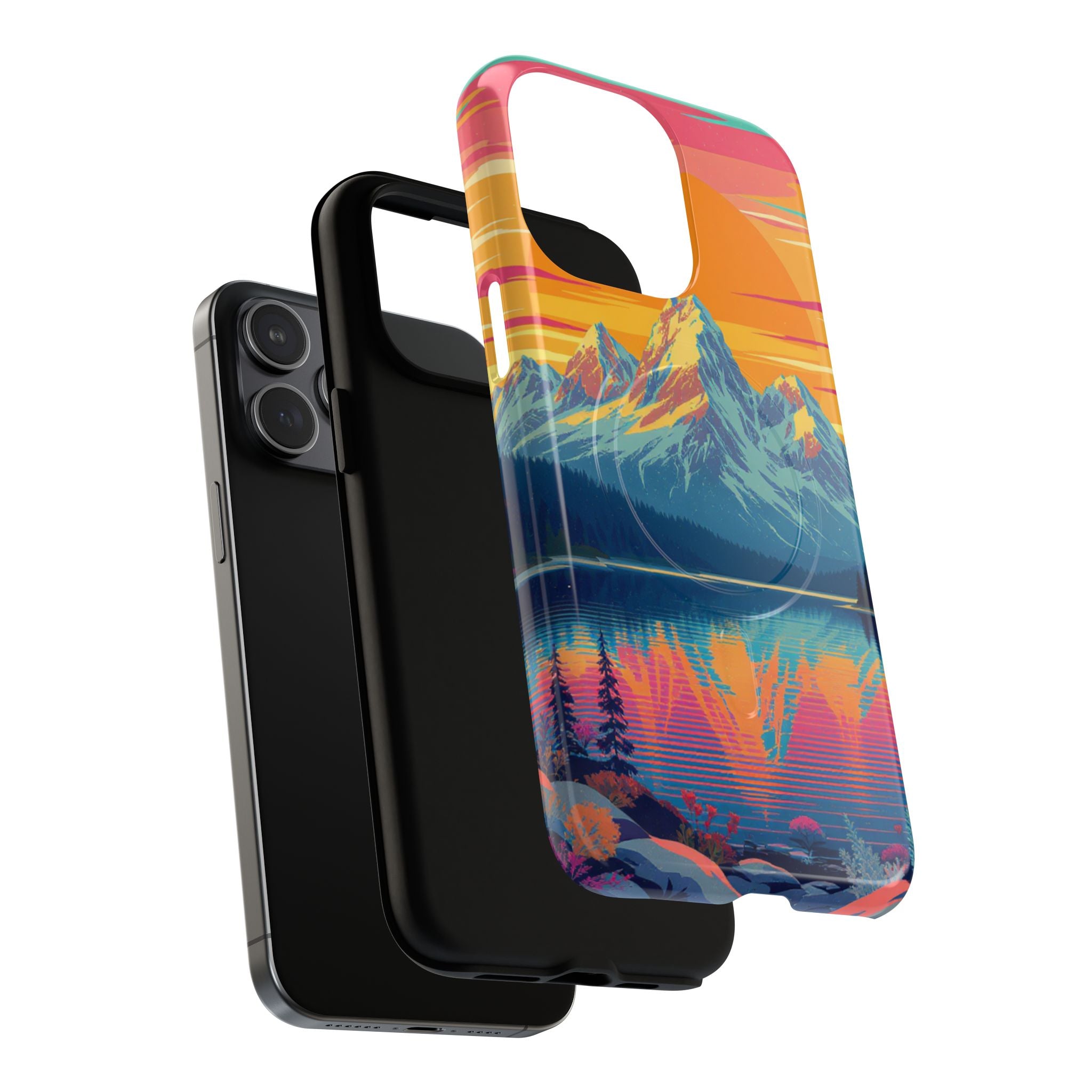 Sunset Mountain Lake phone case | Mountain landscape iPhone case