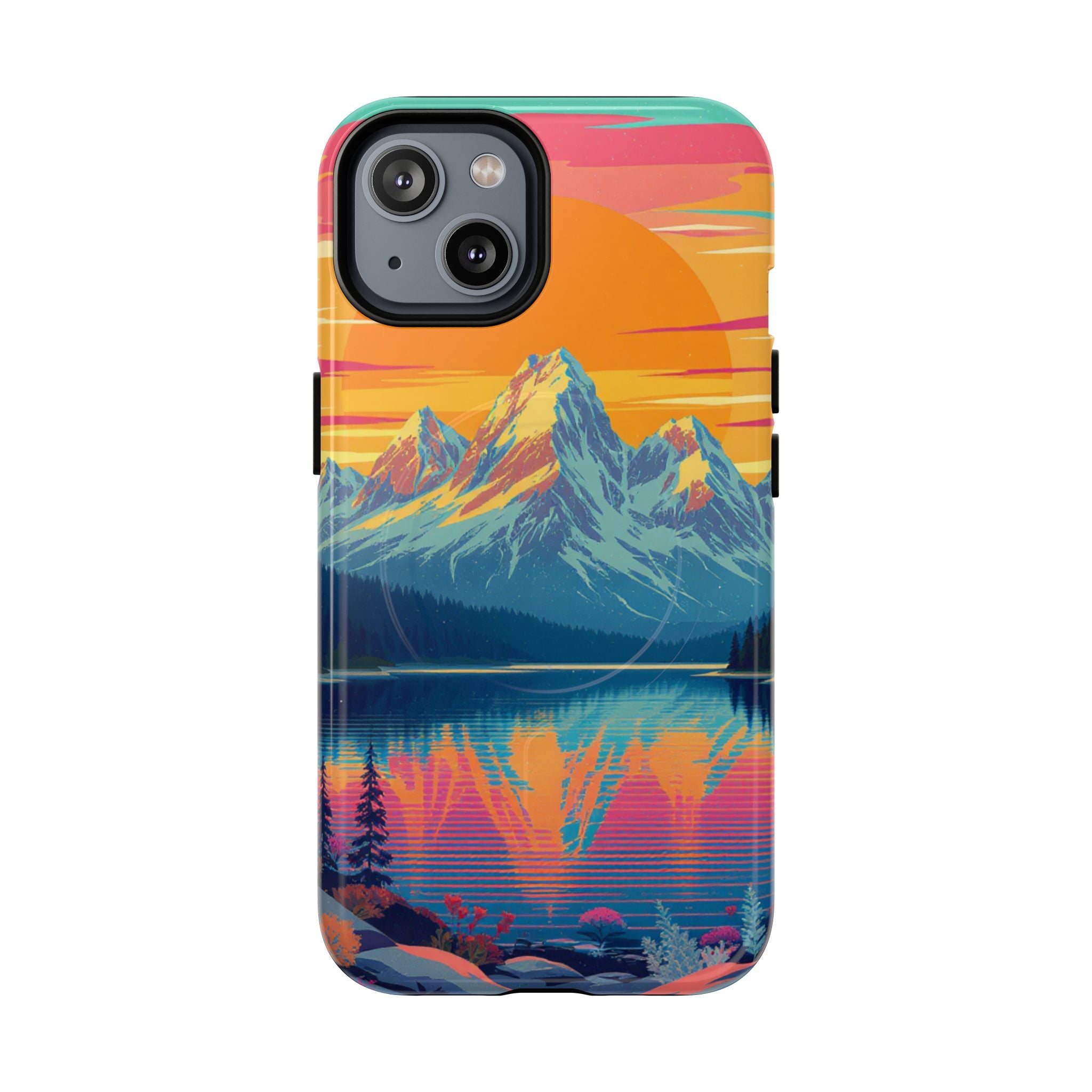 Sunset Mountain Lake phone case | Mountain landscape iPhone case