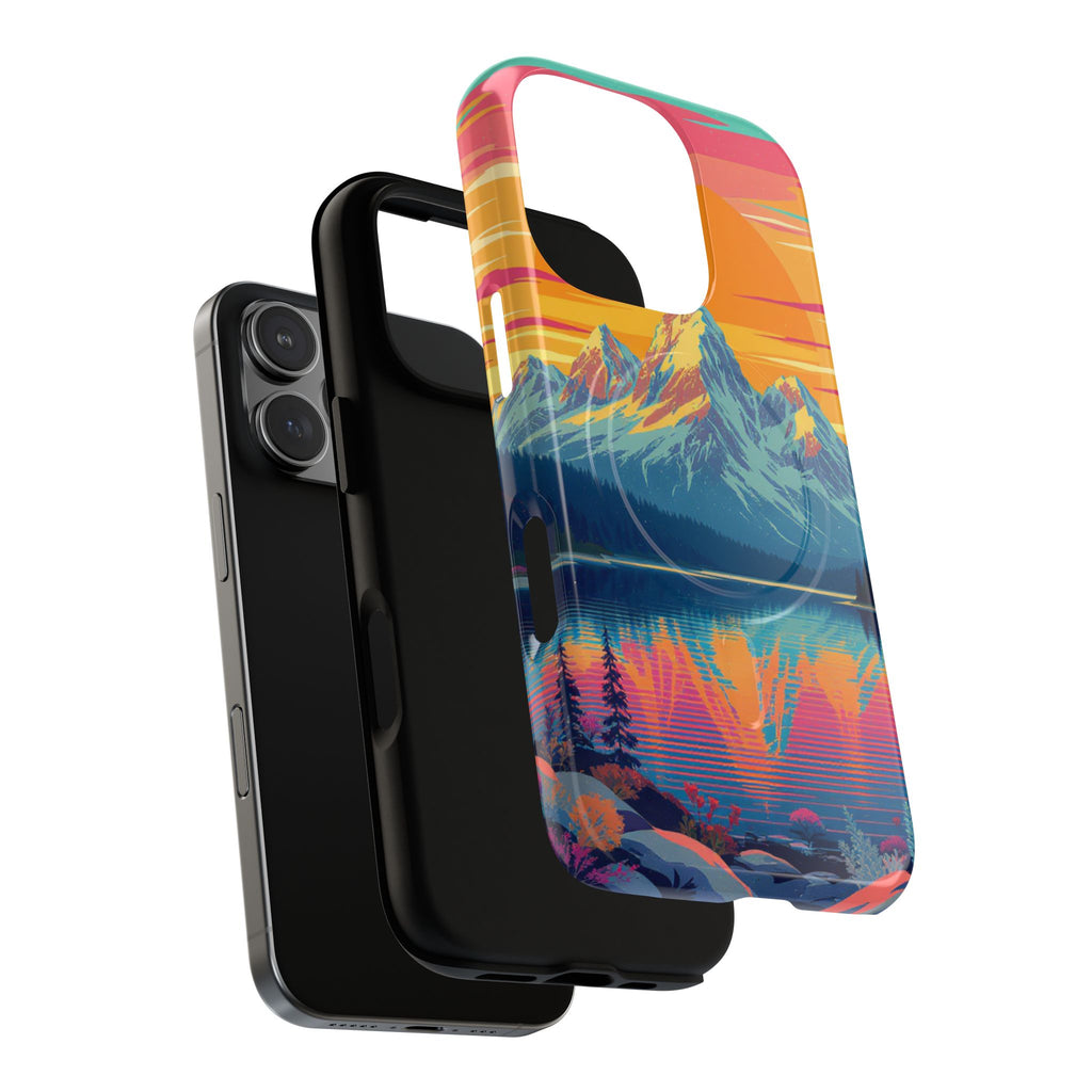 Sunset Mountain Lake phone case | Mountain landscape iPhone case