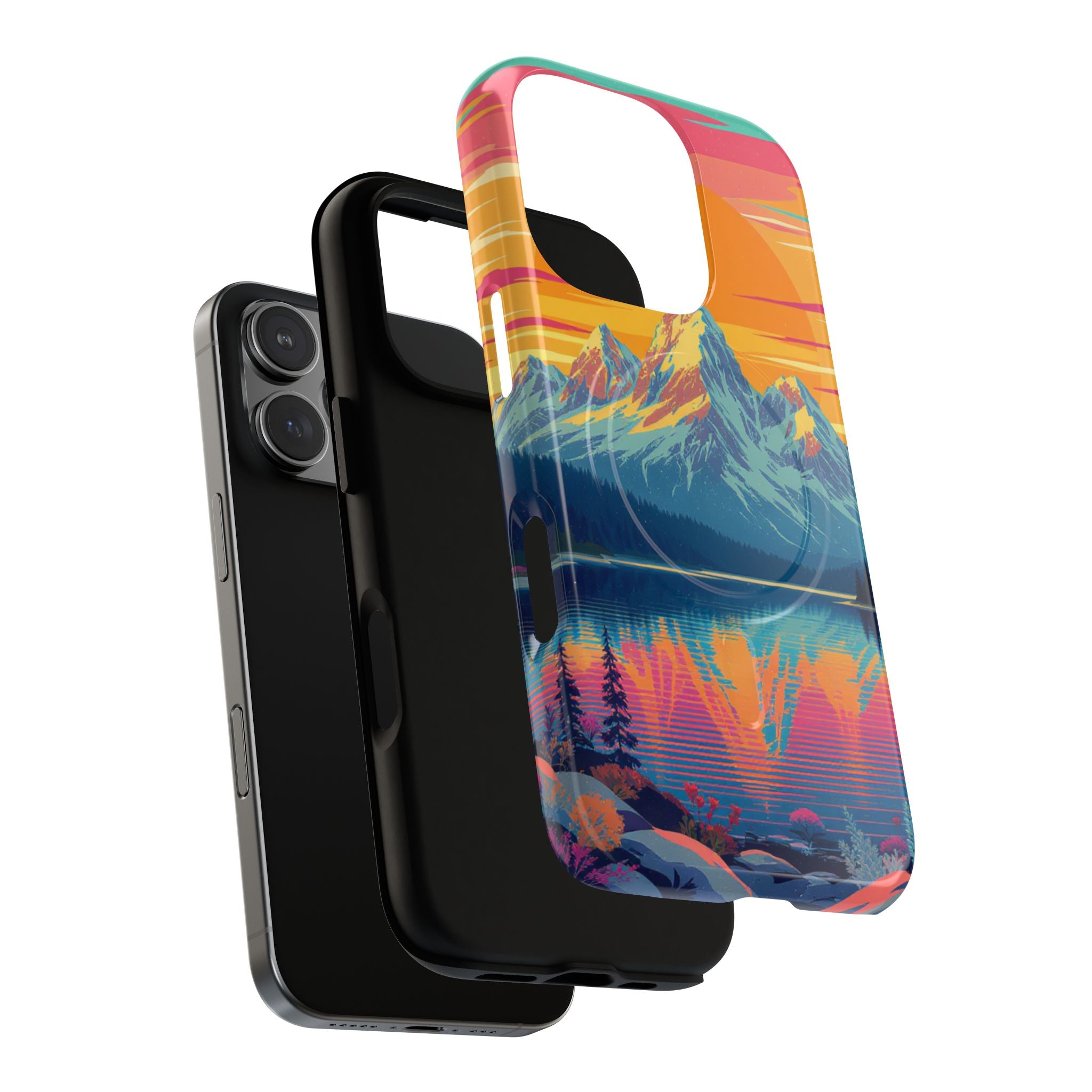 Sunset Mountain Lake phone case | Mountain landscape iPhone case
