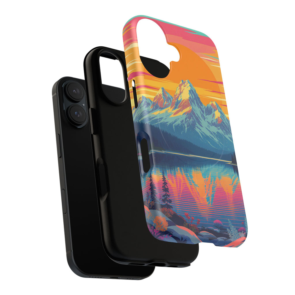 Sunset Mountain Lake phone case | Mountain landscape iPhone case