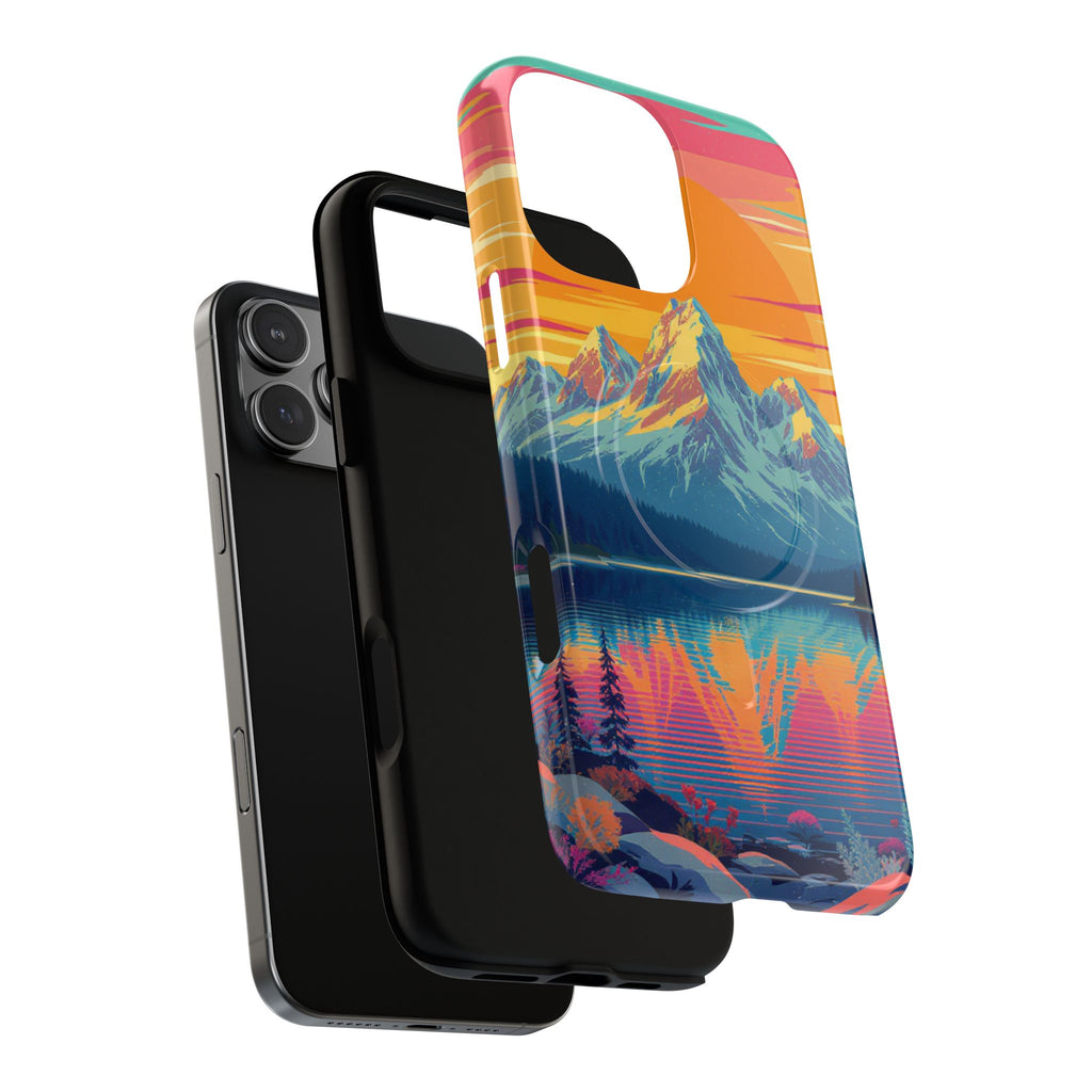 Sunset Mountain Lake phone case | Mountain landscape iPhone case