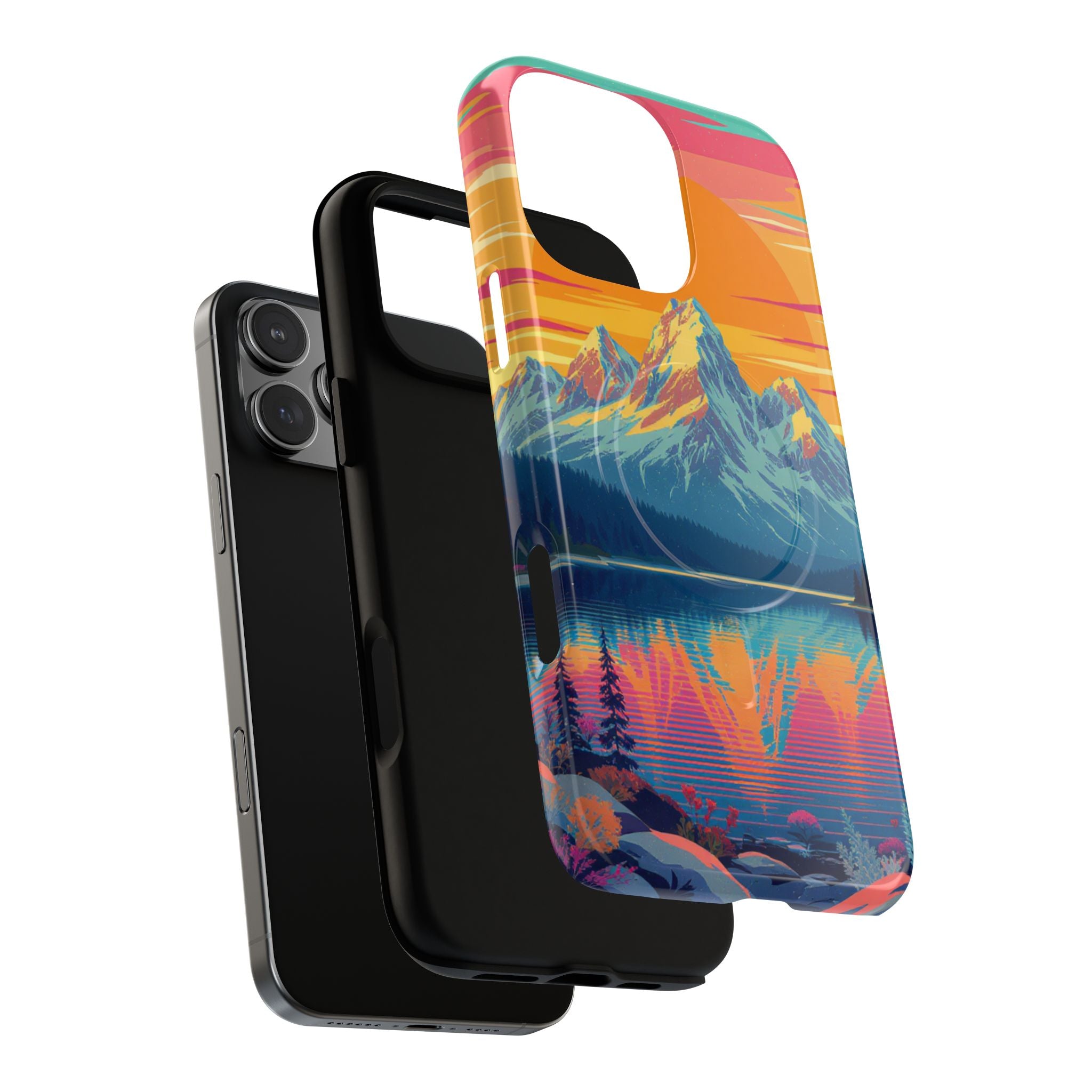 Sunset Mountain Lake phone case | Mountain landscape iPhone case