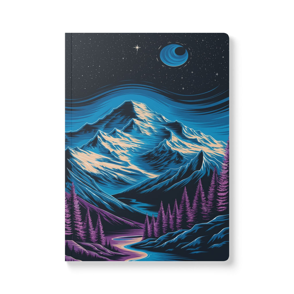 Neon Mountain Night Journal | Softcover Notebook