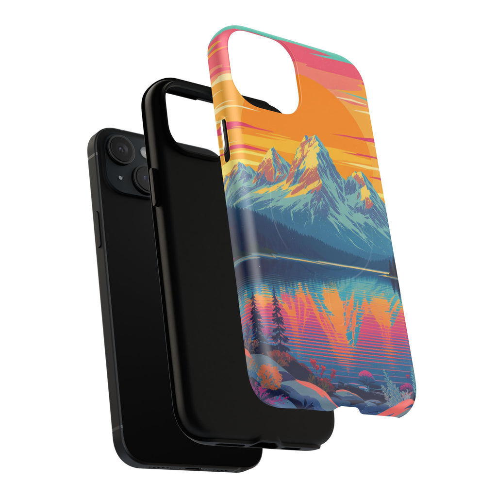 Sunset Mountain Lake phone case | Mountain landscape iPhone case