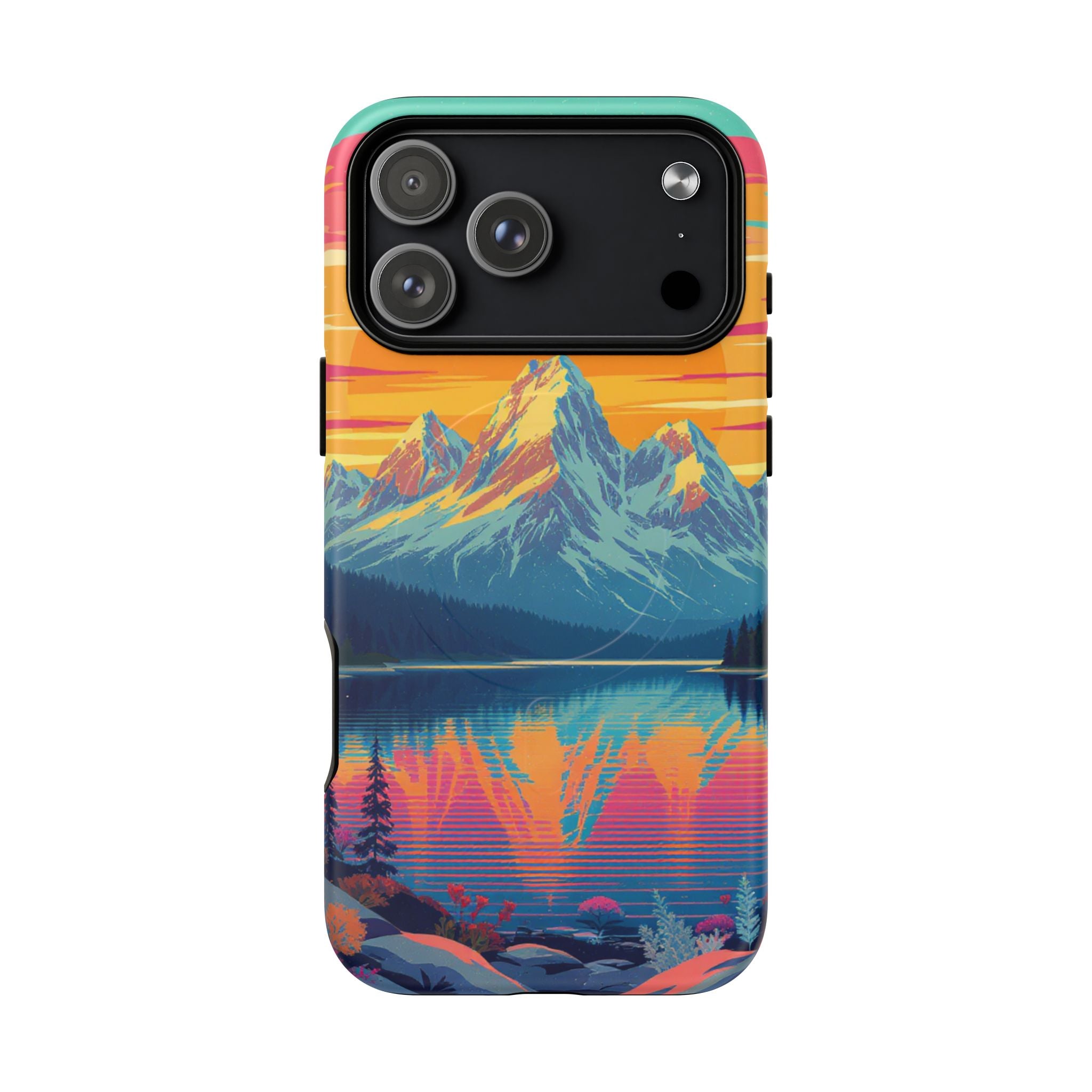 Sunset Mountain Lake phone case | Mountain landscape iPhone case