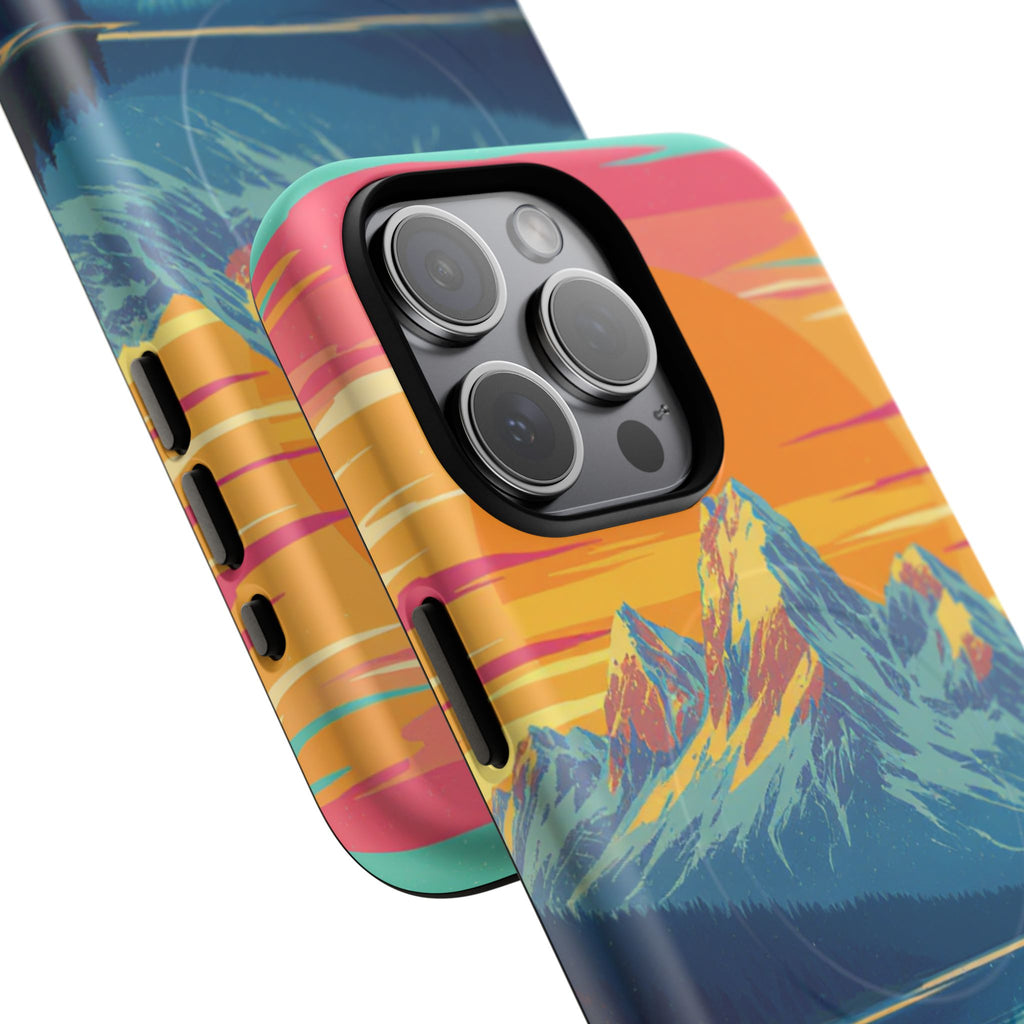 Sunset Mountain Lake phone case | Mountain landscape iPhone case
