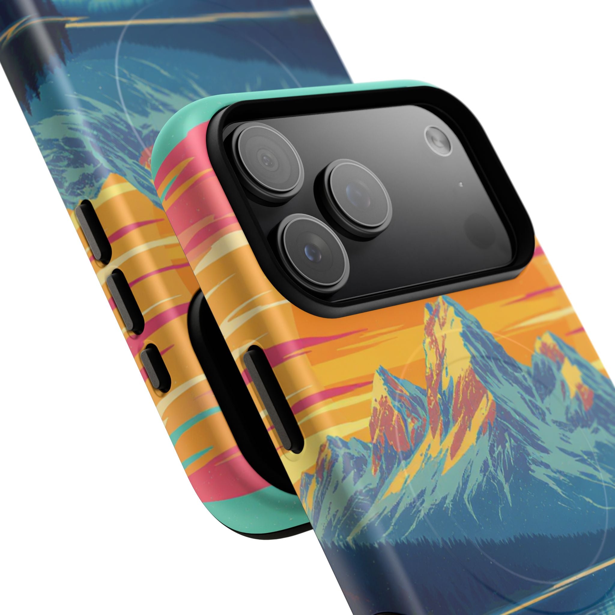 Sunset Mountain Lake phone case | Mountain landscape iPhone case
