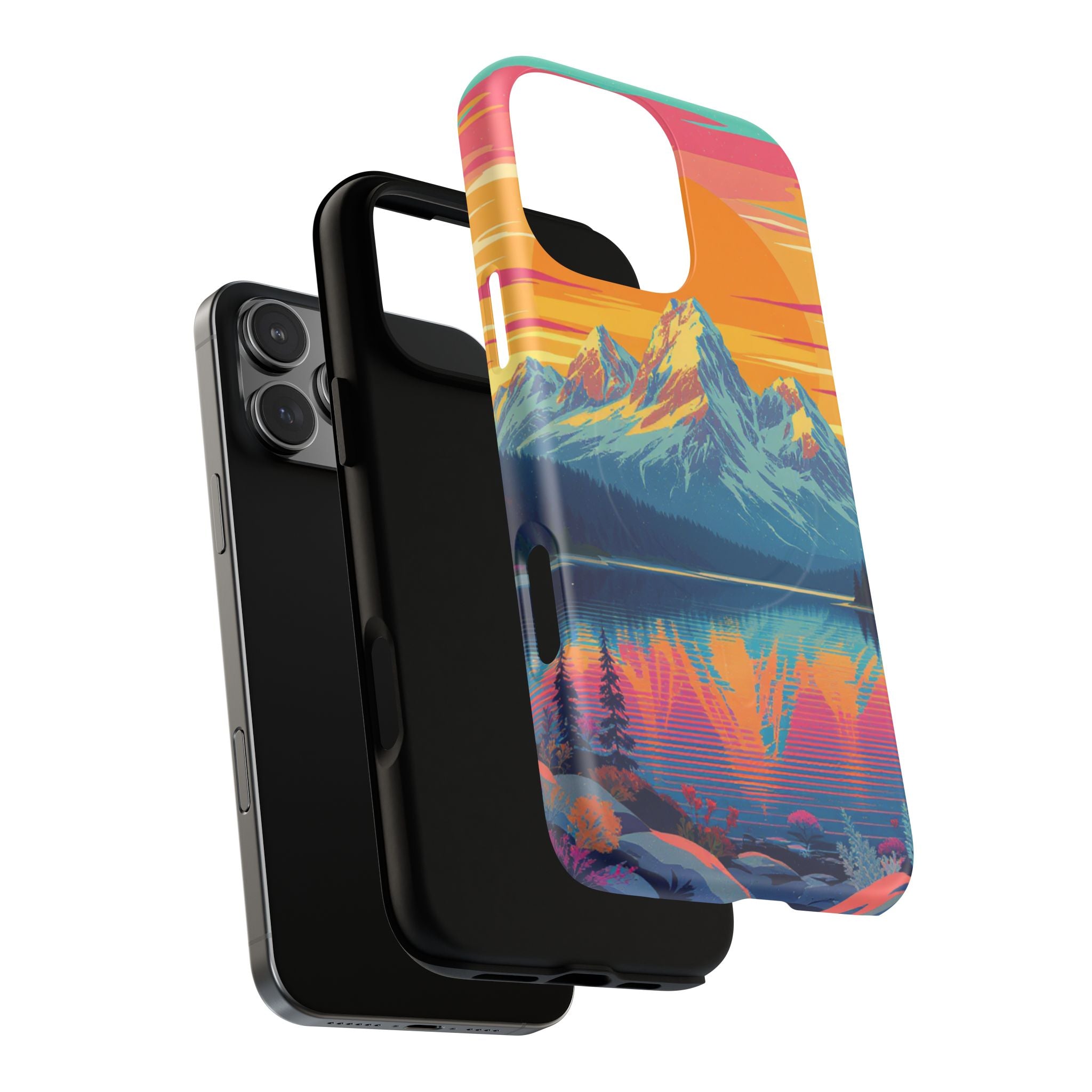 Sunset Mountain Lake phone case | Mountain landscape iPhone case