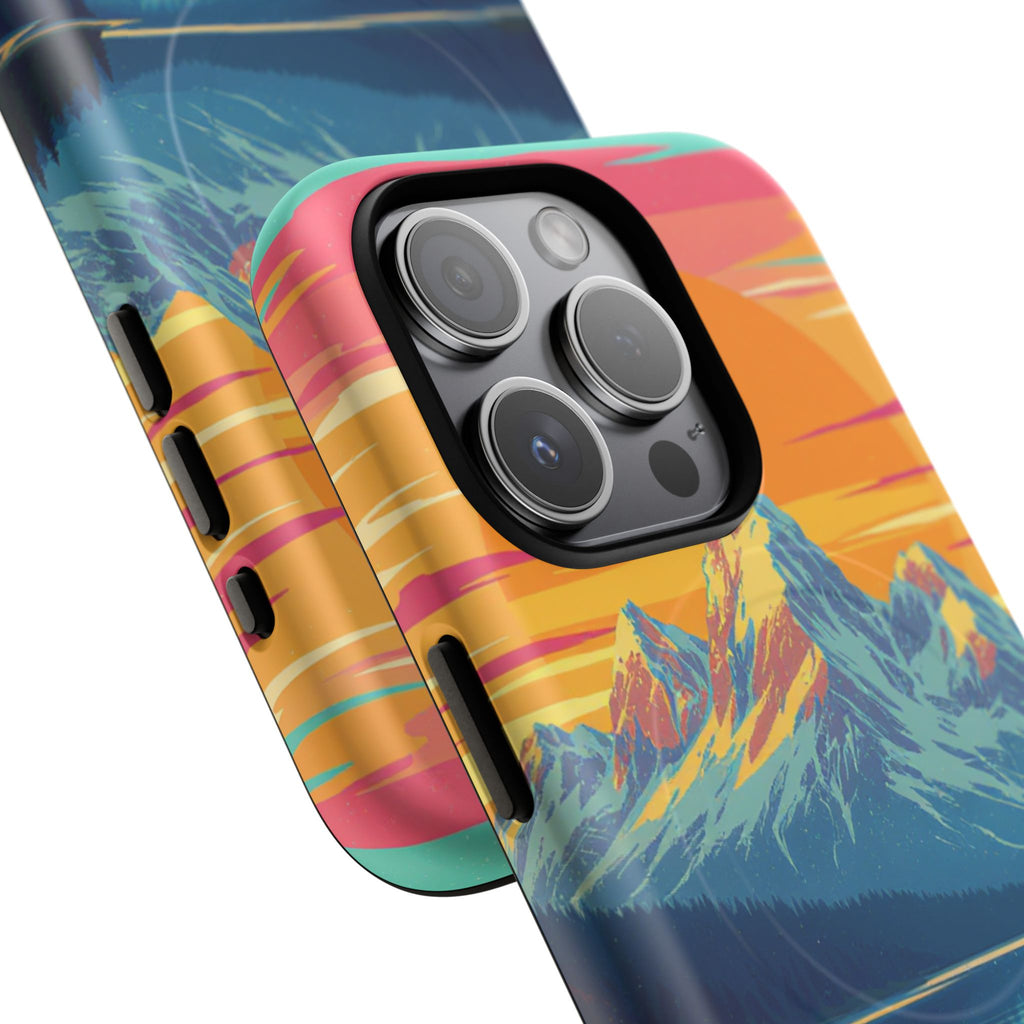 Sunset Mountain Lake phone case | Mountain landscape iPhone case
