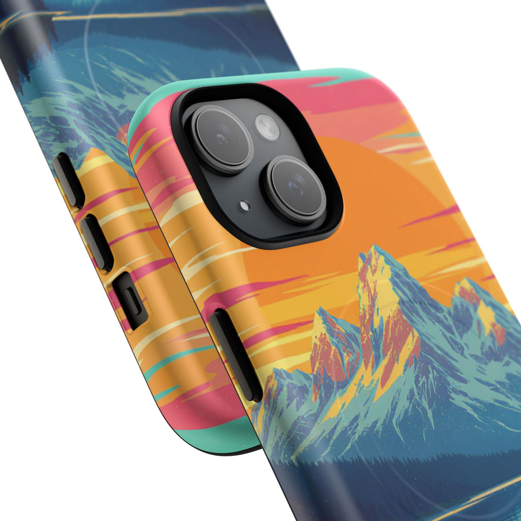 Sunset Mountain Lake phone case | Mountain landscape iPhone case