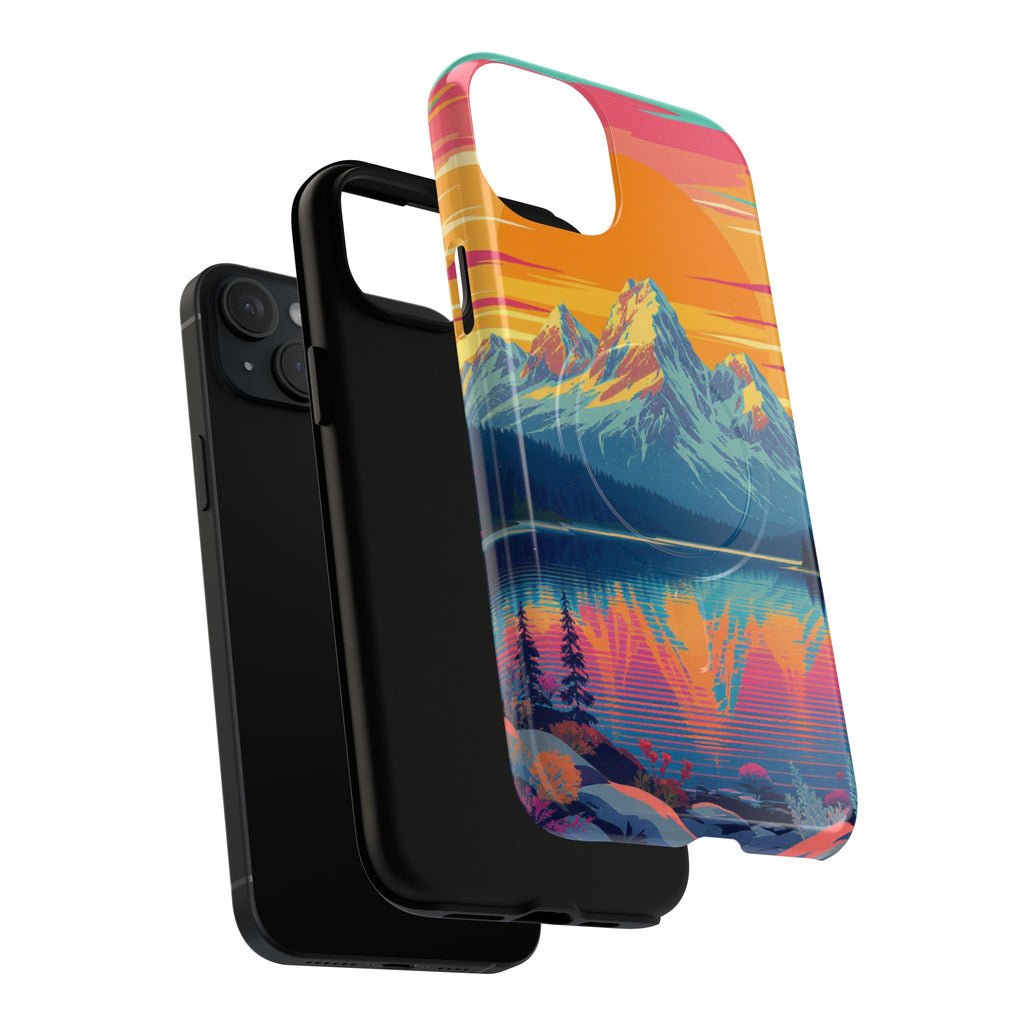 Sunset Mountain Lake phone case | Mountain landscape iPhone case
