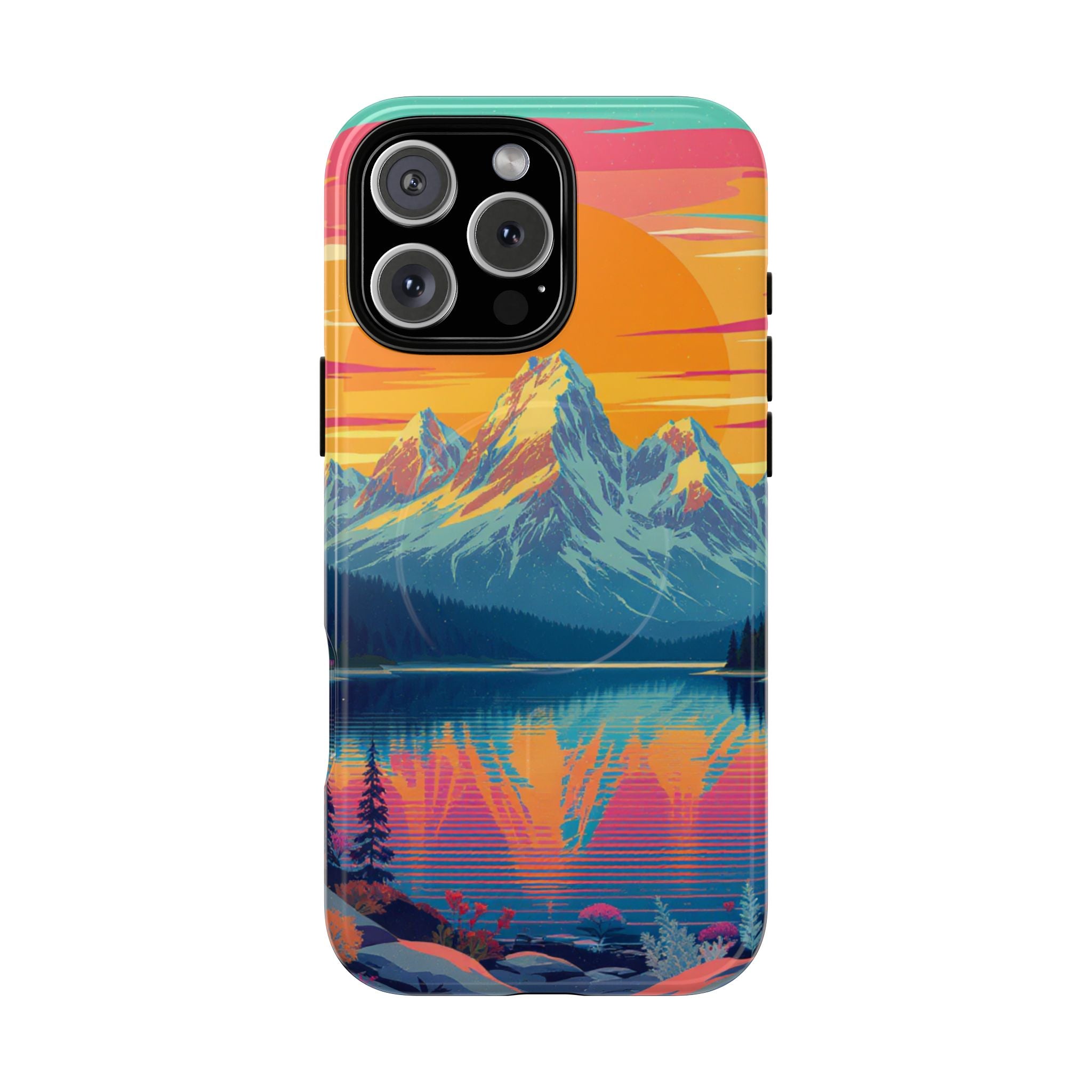 Sunset Mountain Lake phone case | Mountain landscape iPhone case