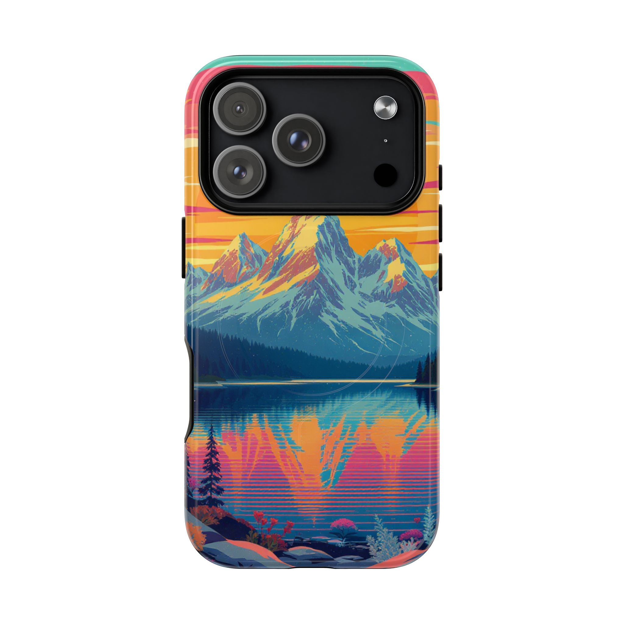 Sunset Mountain Lake phone case | Mountain landscape iPhone case