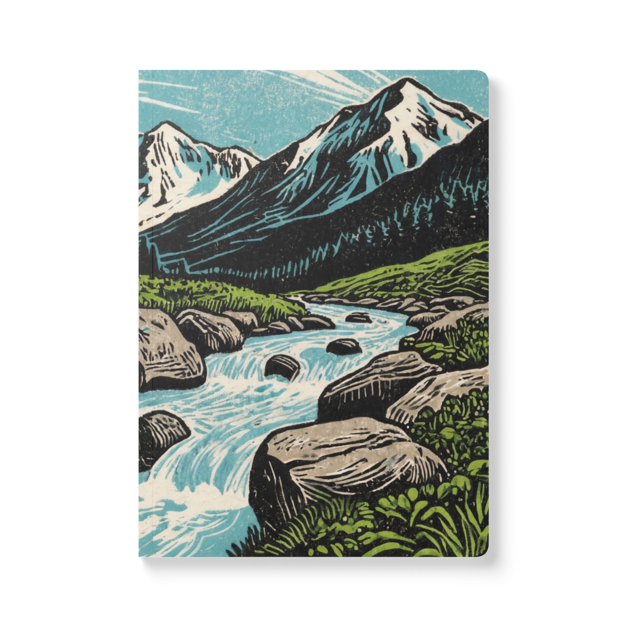 Mountain River Illustration Journal | Softcover Notebook