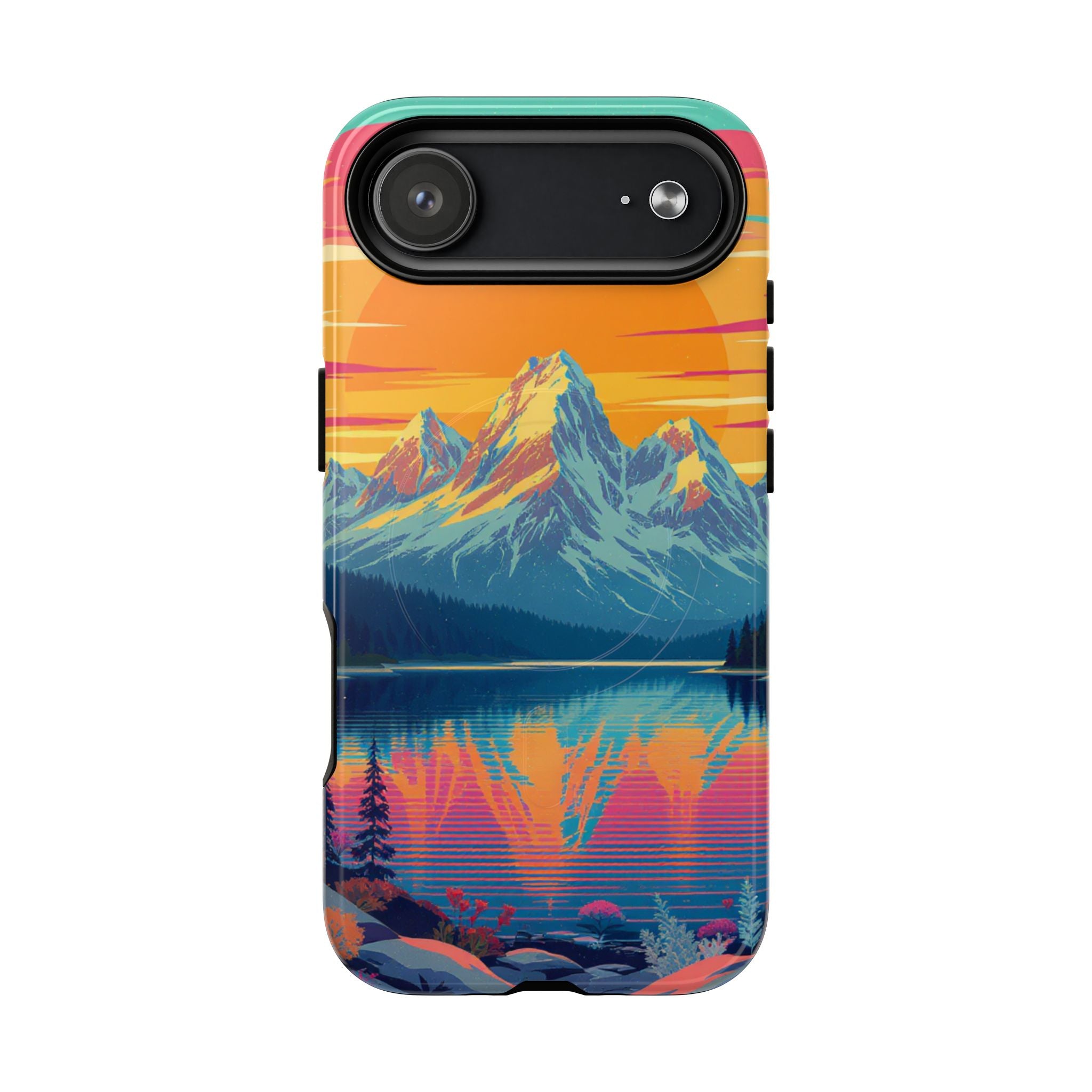 Sunset Mountain Lake phone case | Mountain landscape iPhone case