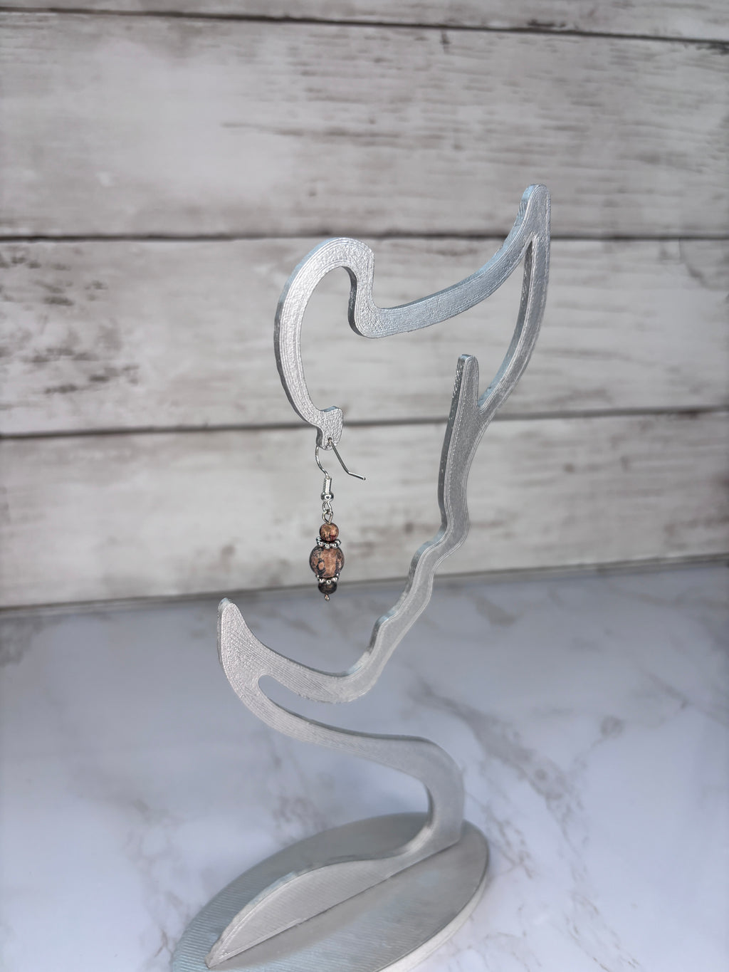 Natural Earth Tone Glass Bead Earrings | Handmade Sterling Silver