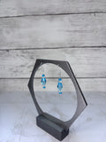 Ocean Blue Elongated Glass Bead Earrings | Handmade Sterling Silver