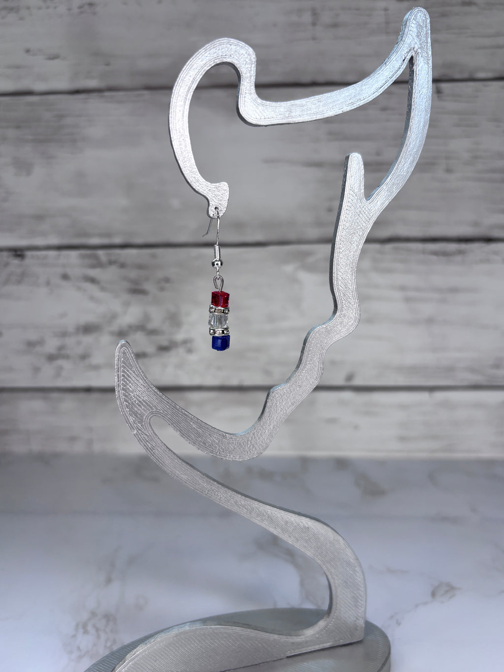 Patriotic Red White & Blue Glass Bead Earrings | Handmade Americana Jewelry