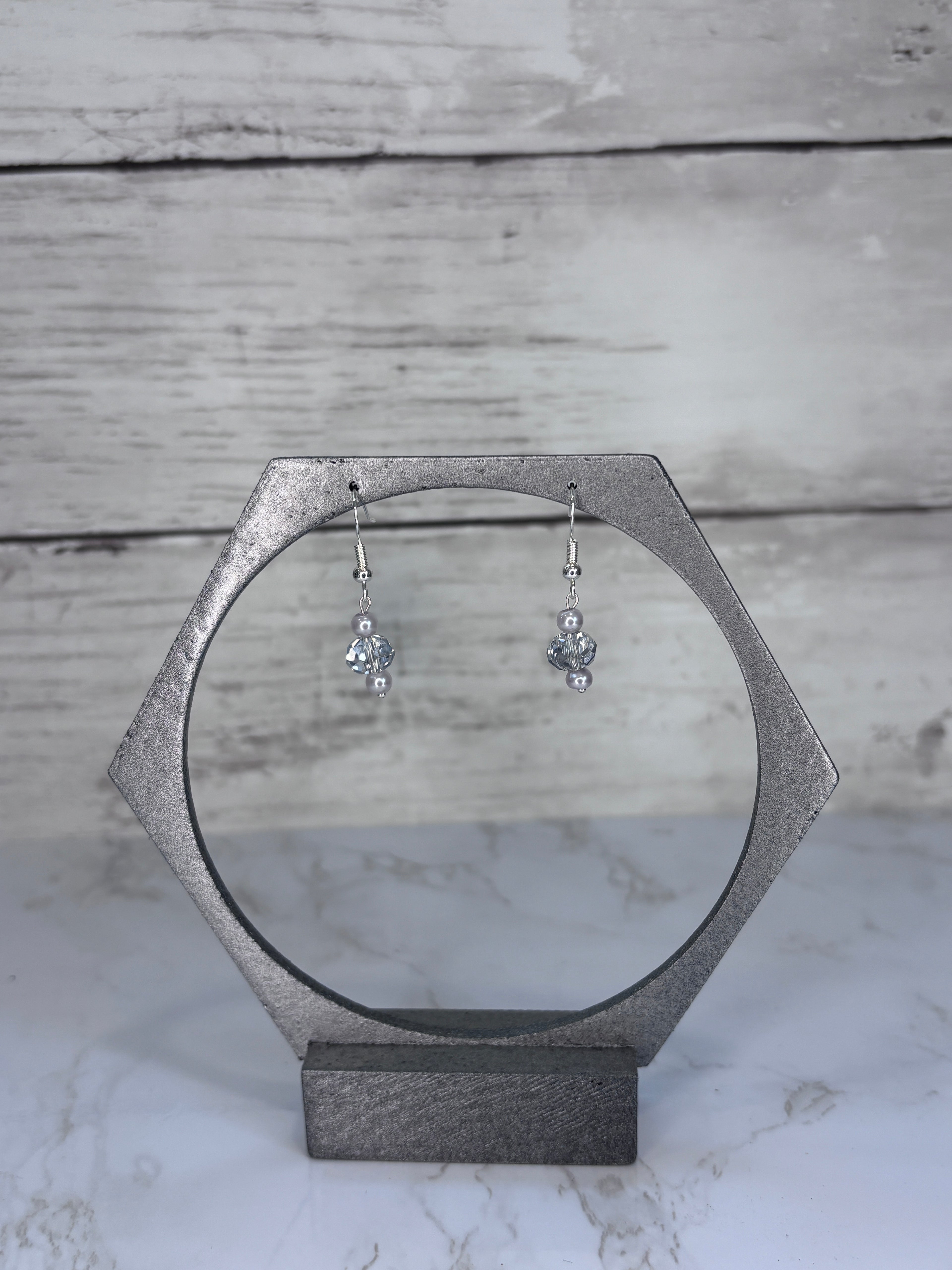 Silver & Blush Pink Glass Bead Earrings | Delicate Handmade Jewelry