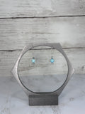 Sky Blue Swirl Glass Bead Earrings | Handmade Sterling Silver