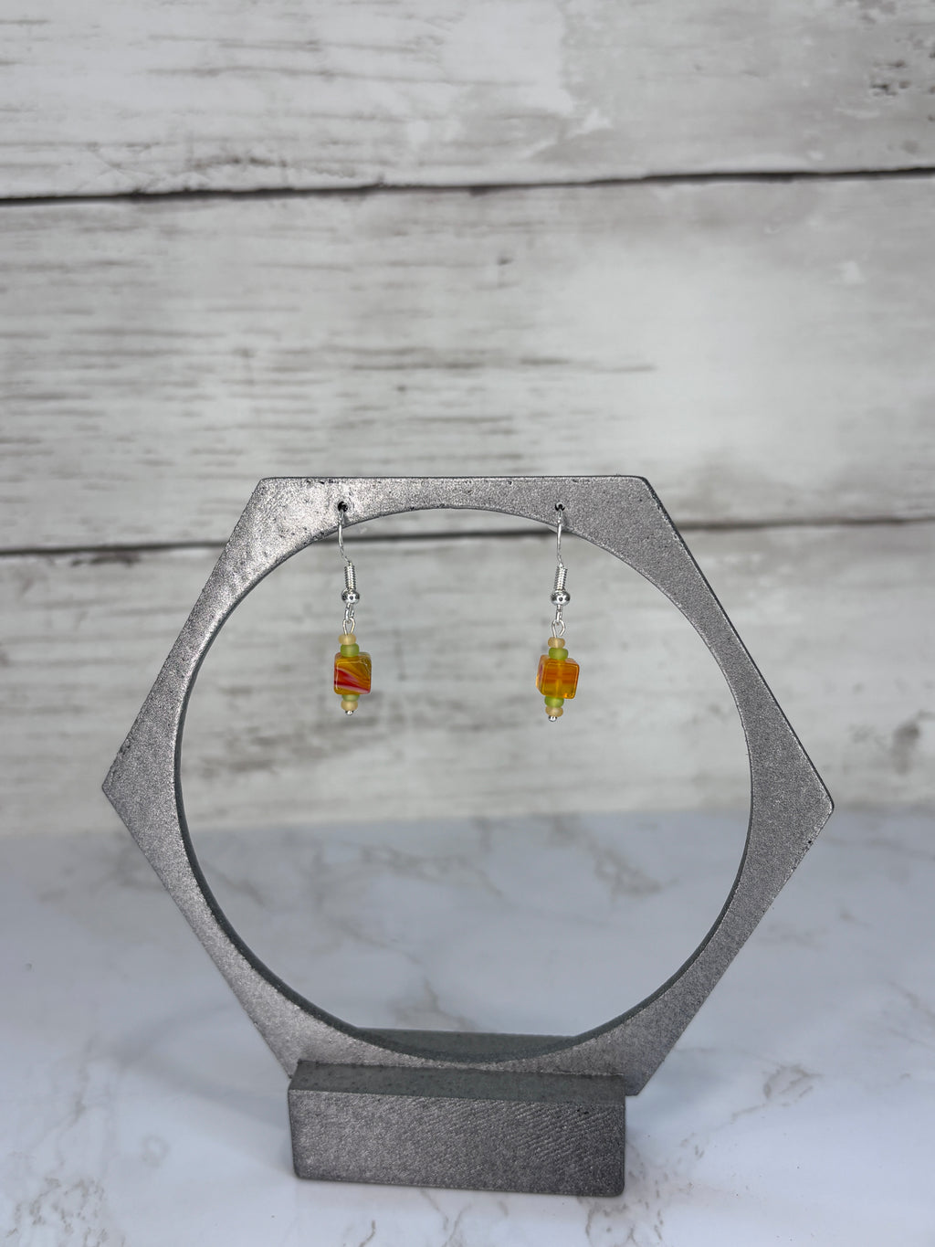 Spring Garden Glass Bead Earrings | Handmade Sterling Silver