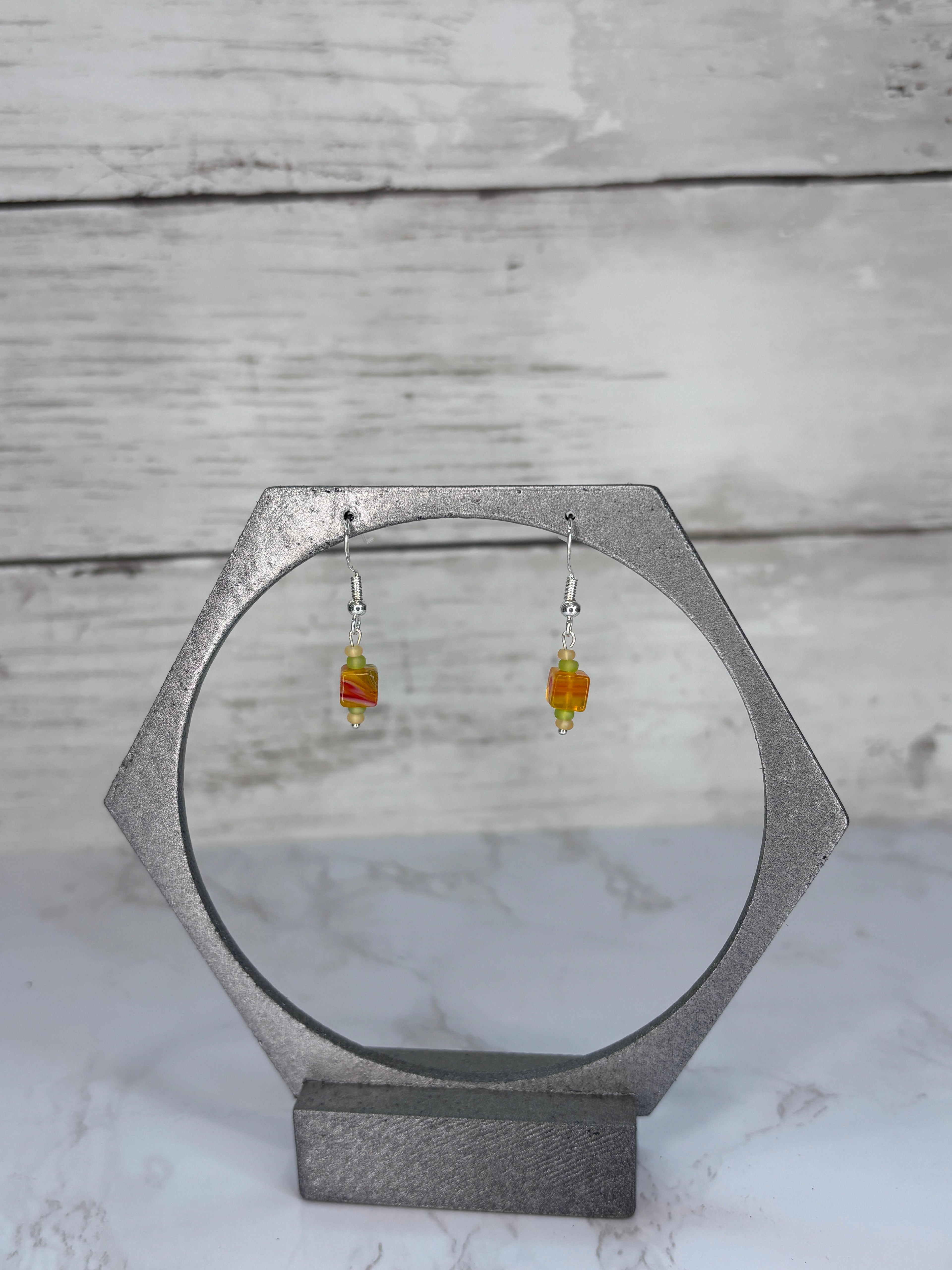 Spring Garden Glass Bead Earrings | Handmade Sterling Silver