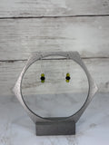 Swirl Green & Black Glass Bead Earrings | Handmade Sterling Silver